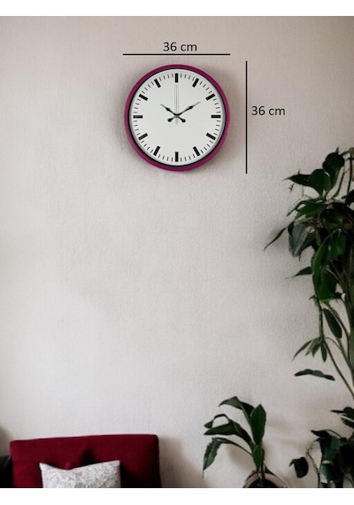 36 Cm Pembe Dekoratif Duvar Saati Çok Renkli 35580427