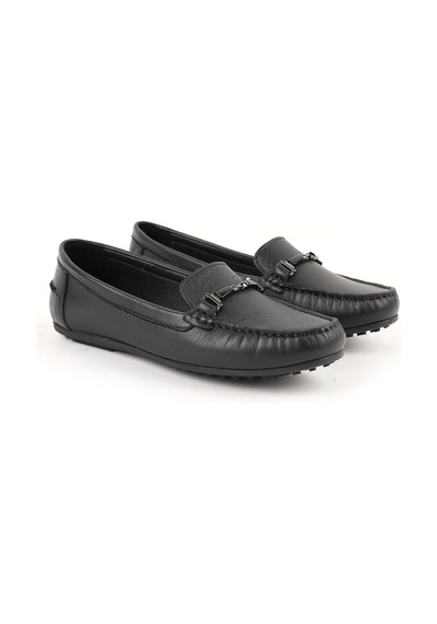 Libero L081.25701 Antik Görünümlü Metal Toka Detaylı Esnek Termo Taban Kadın Loafer Siyah