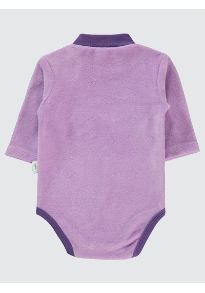 Civil Baby Bulut Baskılı Boğazlı 1-18 Ay Çıtçıtlı Badi - Lila