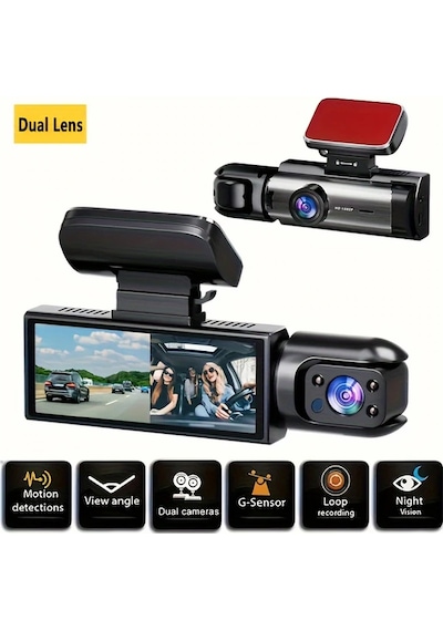 Challenger Araç İçi Ve Ön 1080p 480p Dual Kamera Dash Cam Ir Gece Görüş M8-hafızasız