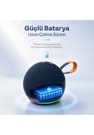 Woyax Taşınabilir Bluetooth Hoparlör, 15w Kablosuz Küre Speaker, Ses Bombası Usb, Tws, 15w Güçlü Ses Bass Küçük Büyük Boy
