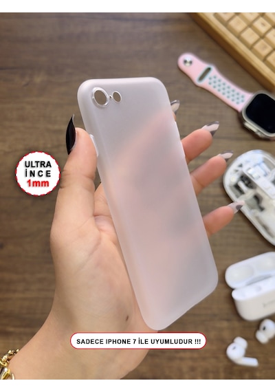 Apple iPhone 7 Uyumlu Süper İnce Mat Ultra Thin Silikon Kılıf Şeffaf