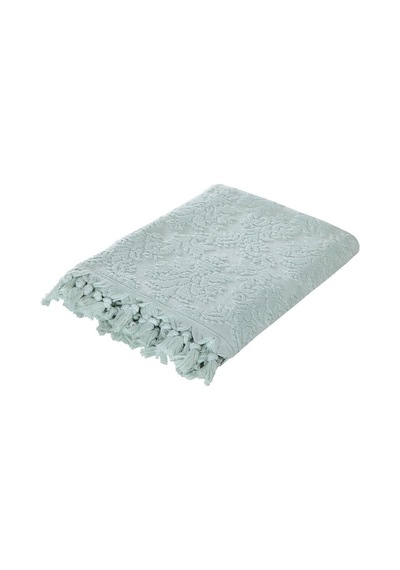 Otantik Saçaklı Min Yeşili Banyo Havlusu - 90x150 Cm - Yüksek Su Emiciliği Mint