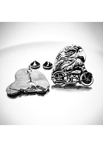 Kartal Chopper Motorcu Rozeti Gümüş