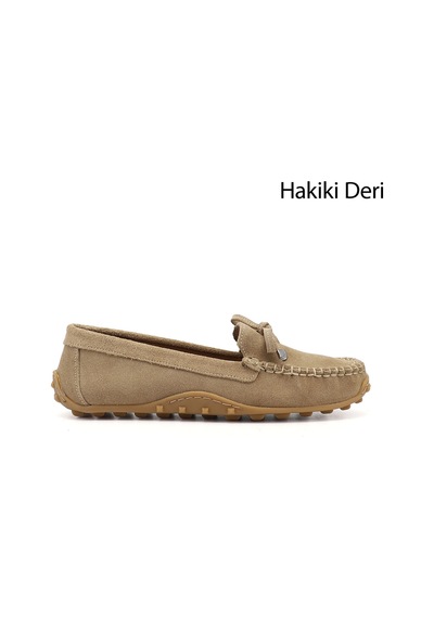 Gönderi(R) Gönderi R Kadın Sahra Süet Fiyonklu Hakiki Deri Comfort Loafer Dyza75645196