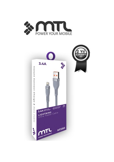 Usb To İphone Lightning Silikon Hızlı Şarj Ve Data Aktarım Kablosu 1 Metre 3.4 Amper Mt2353