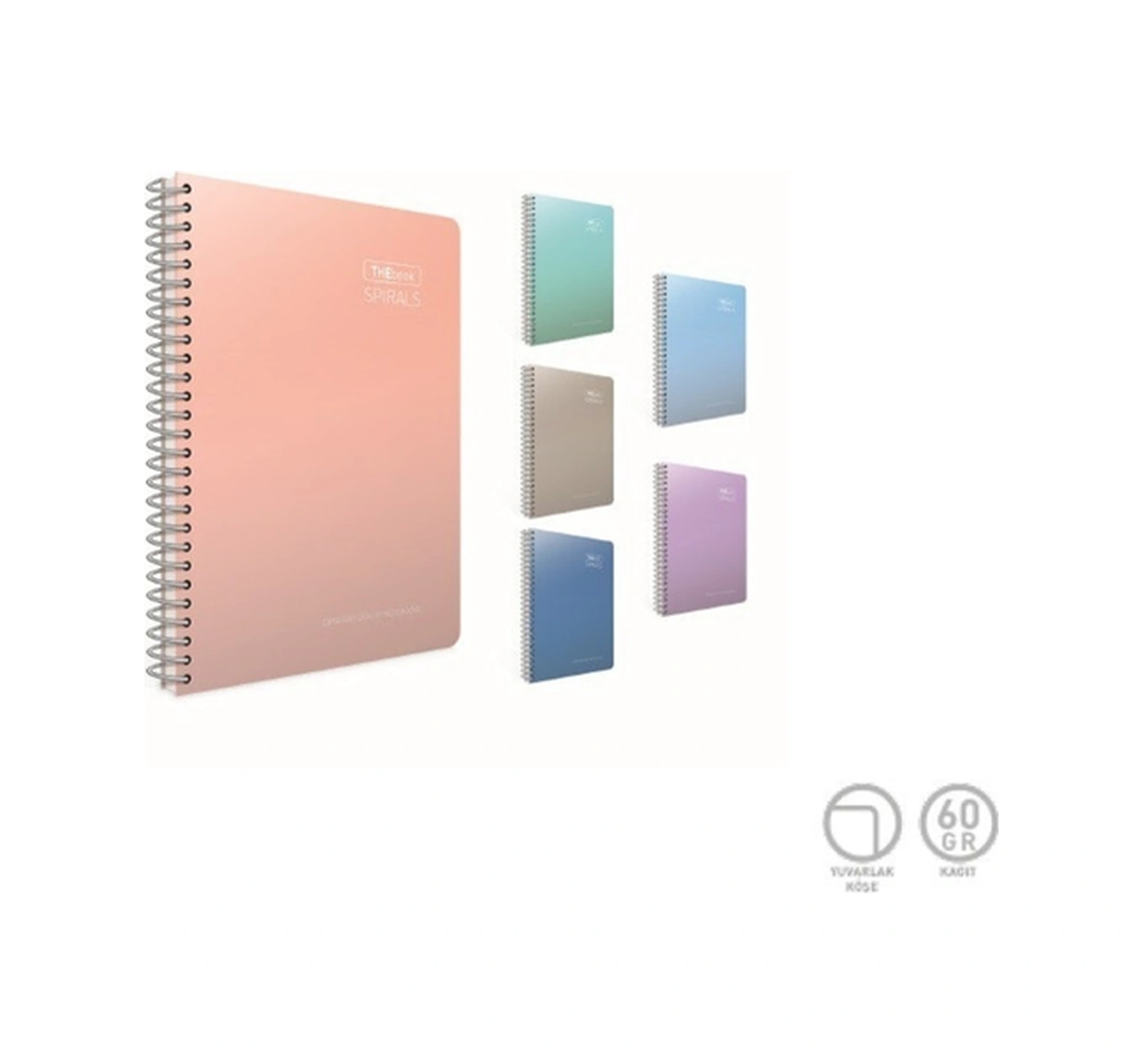 Thebook Spirals Spiralli Sert Kapak Not Defteri A4 100 Yaprak Çizgisiz 3 Lü Paket 5505