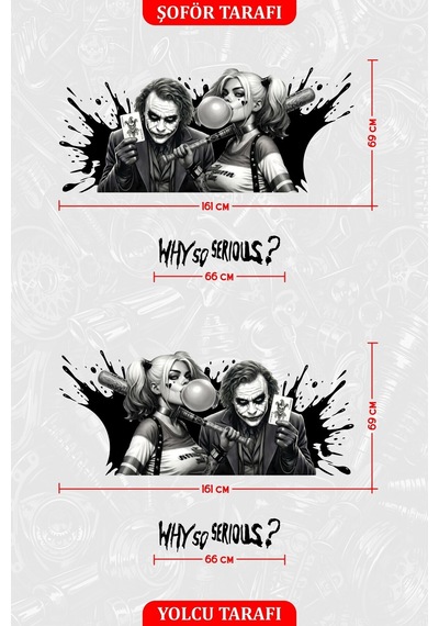 Joker & Harley Quınn Yan Gövde Kaplama Sticker Çift - 864812330