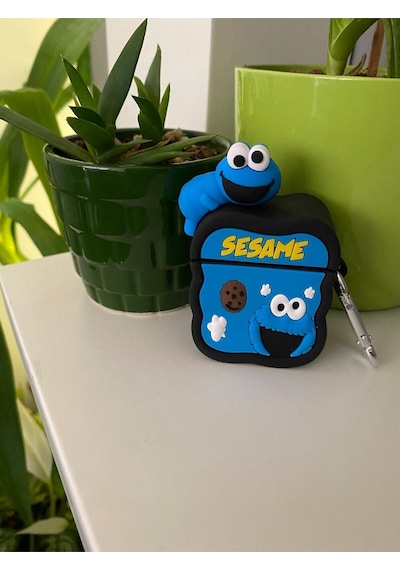 Apple Uyumlu iPhone Pro/pro2 Nesil  Koruyucu Bluetooth Kulaklık Kılıfı Elmo Figürlü Elmo Airpods Pro/pro2 Nesil