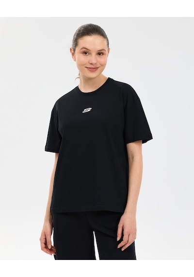 Skechers W Graphic T-shirt Short Sleeve T-shirt Kadın Siyah Tshirt S2610017-3817