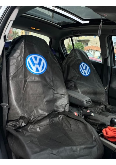 Volkswagen Üniversal Siyah Ön 2'li Tela Servis Kılıfı 2'li Set