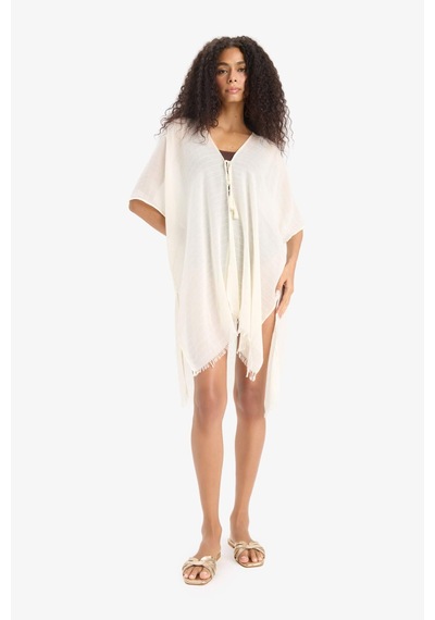 Defacto Fall İn Love Regular Fit Pamuklu Kimono Z0696az25sper103 Ekru