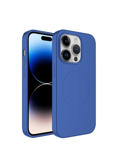 Apple Uyumlu iPhone 14 Pro Max Kılıf Magsafe Wireless Şarj Özellikli Pastel Renk Silikon Plas Kapak