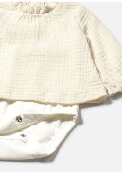 Kız Bebek Müslin Tulum Krem 2723 Krem