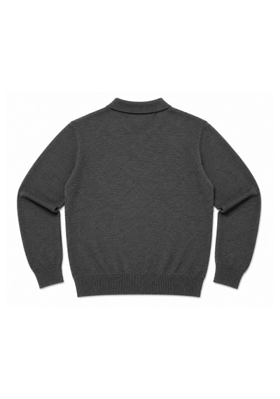 Battalmoda Erkek Büyük Beden Füme Düğmeli Polo Yaka Triko Kazak 3xl-4xl-5xl-6xl