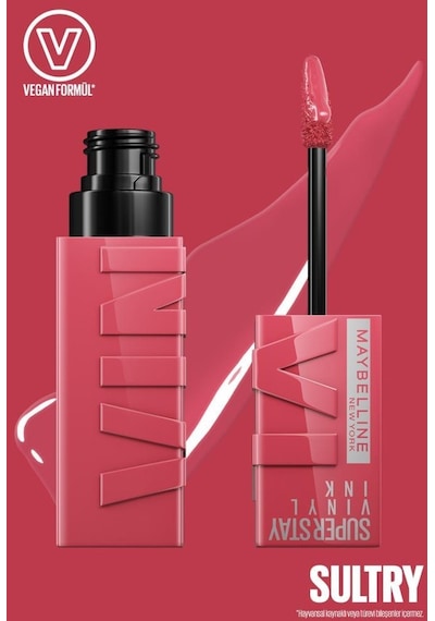 Maybelline New York Super Stay Vinyl Ink Uzun Süre Kalıcı Likit Parlak Ruj 160 Sultry