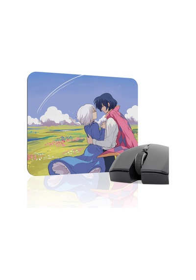 Howl's Moving Castle Kaymaz Dikişli Kauçuk Oyuncu Mousepad V1 - 22x18 Gaming Mouse Pad Fare Altlığı
