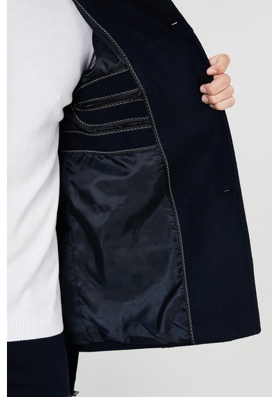 Buratti Slim Fit Cepli Pamuklu Kaşe Erkek Kaban 5841015 Lacivert