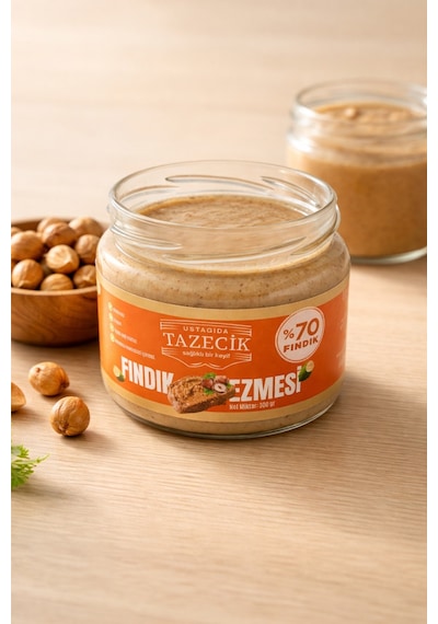 Ustagıda Tazecik %70 Fındık Ezmesi 300 Gram Glütensiz - Vegan