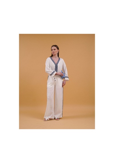 Verymoda Kot Şeritli Pantolon F1890 Krem
