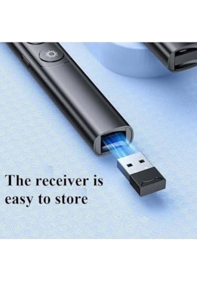 Hobimtek Dijital Ekranlı Şarjlı Lazer Sunum Kumandası Şarj Göstergeli Lazer Powerpoint Laser Pointer Slayt Atlatıcı