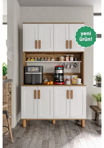 Flora Flr8120 Bohem Kahve Köşesi 8 Kapaklı Mdf Mebran Kapaklı Mutfak Dolabı Çok Amaçlı Dolap Aytaşı Ceviz Flora Flr8120 Bohem Kahve Köşesi 8 Kapaklı Mdf Mebran Kapaklı Mutfak Dolabı Çok Amaçlı Dolap Aytaşı Ceviz