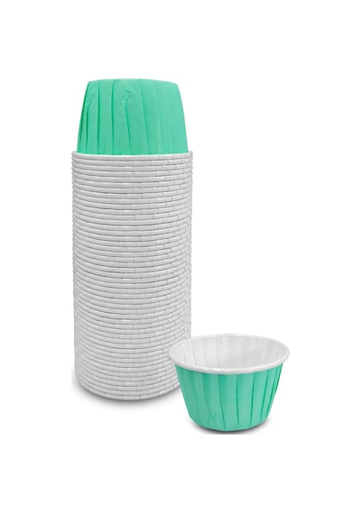 Kafem Mat Mint Yeşili Muffin Kek Kapsülü 50li X 5 Paket - K12 Yeşil