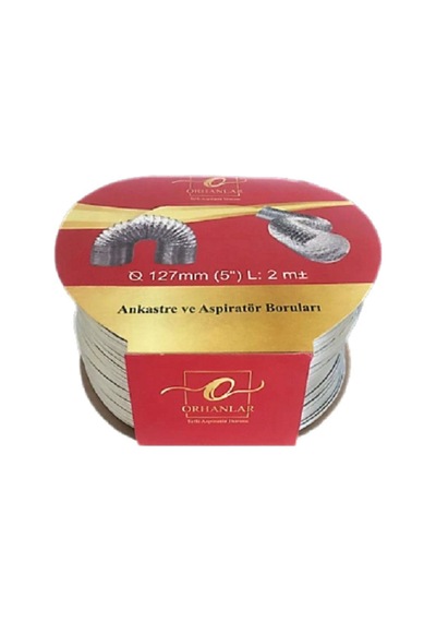 Telli Davlumbaz Baca Flexible Aspiratör Ankastre Borusu Ø 127mm 5'' - 2 Metre