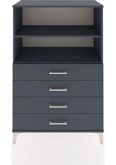 Hyperion Dolap 2 Raflı 4 Çekmeceli 88x44x134 Antrasit-antrasit Antrasit