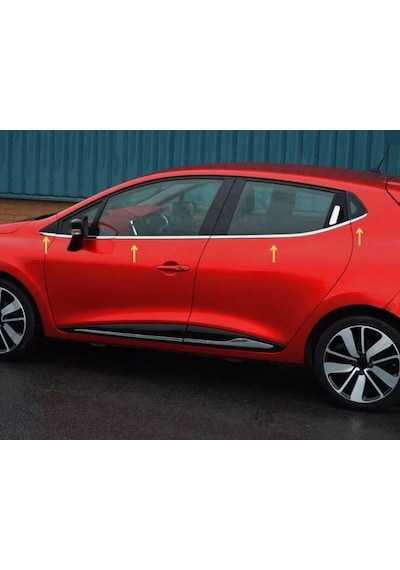 Ebal Otomotiv Renault Clio 4 HB Krom Cam Çıtası 8 prç. P. Çelik 2012-2018