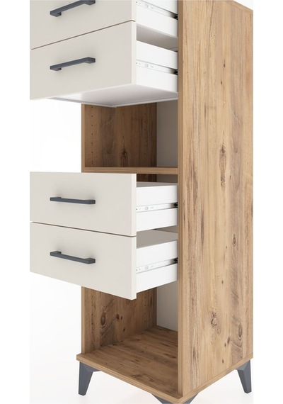 Hyperion Dolap Tek Raflı 4 Çekmeceli 44x44x134 Çam-aytaşı Çam
