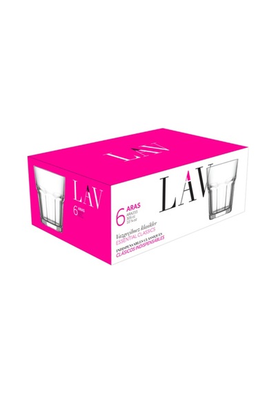 Lav Aras Cam Viski Bardağı 6'lı 305 ml (Meşrubat/Kokteyl Bardağı )