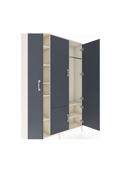 Arges Dolap 7 Raflı 5 Kapaklı Tek Askılı 132x30x195 Aytaşı-an... Aytaşı