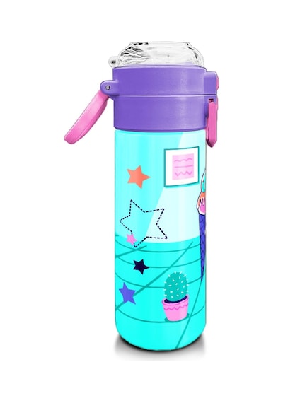 Coral High Kids Turkuaz Pembe Dondurmalı Desenli Pipetli Ve Direkt İçim Çelik Termos 500 Ml 31952 Turkuaz - Mor