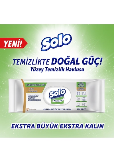 Solo Yüzey Temizlik Havlusu - 100 Yaprak Beyaz Sabun Ferahlığı 4'lü Set
