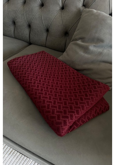 Sofline Kadife Şönil Koltuk Örtüsü, Kaymaz Kanepe Örtüsü, Koltuk Şalı 180 X 220cm Kırmızı