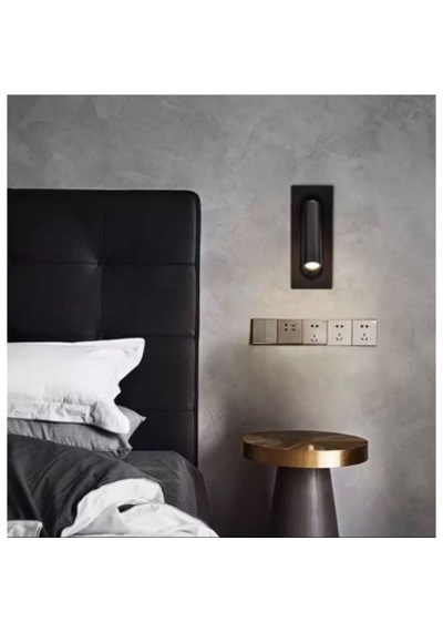 3w Led Yatak Başı Okuma Lambası Gömme Dahili Switch Anahtar Ile On/off Fonksiyonu 3000k Aplik Siyah