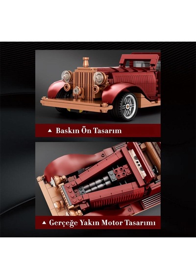 Reobrix Technic 11033 Rolls Royce Phantom Araba Yaratıcı Yapı Blok Seti Building Blocks - 865 Parça