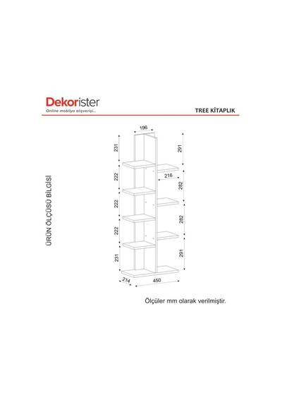Dekorister Tree Kitaplık Beyaz
