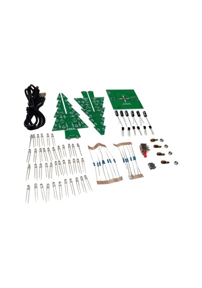 Dc 5v Yanıp Sönen Rgb Led 3d Noel Yılbaşı Çam Ağacı Kendin Yap Hobi Devresi Dıy Lehimleme Kiti Demonte Montesiz
