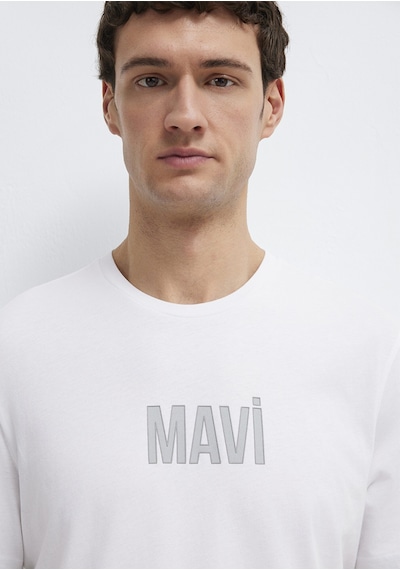Mavi - Mavi Logo Baskılı Beyaz Tişört 0613186-620 Beyaz