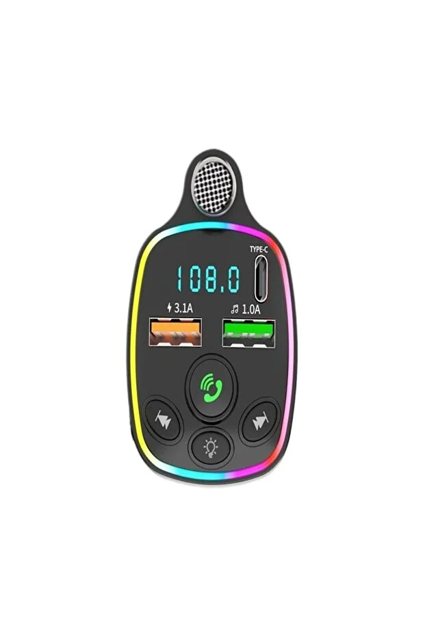 Şarj Özellikli Dijital Göstergeli Bluetooth Fm Transmitter Çakmaklık Yeni Nesil Ultra Dayanıklı