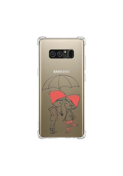 Samsung Galaxy Uyumlu Note8 Köşe Korumalı Antişok Kapak Aşk Tasarımlı Şeffaf Silikon Kılıf