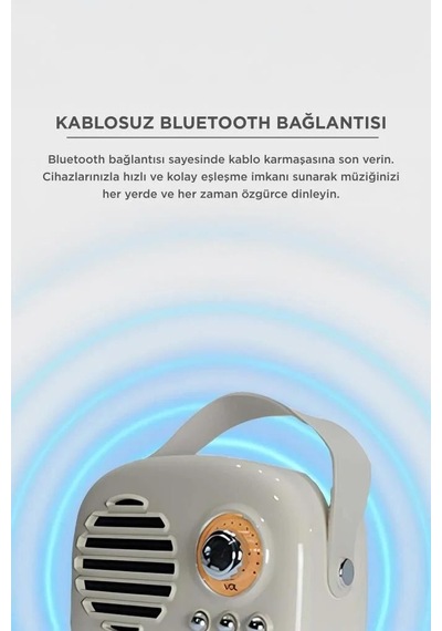 Özel Seri Taşınabilir Teknoloji Ses Sistemi Bluetooth Hoparlör Kts-1682 Gri