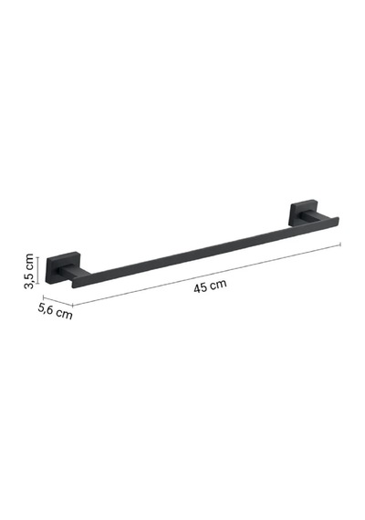 Atena Havluluk, Uzun, 45 Cm - Mat Siyah Mat Siyah
