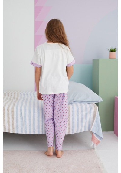 Siyah İnci Pamuklu Örme Pijama Takım 24117054 Çok Renkli