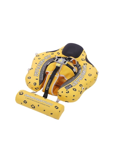 Mambobaby Yüzme Simidi - Yellow Leopard, Emniyetli, Gölgelikli Ve Ayak Destekli