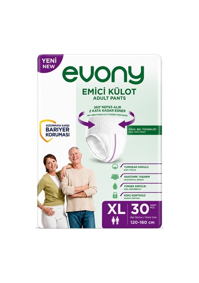 Evony Yetişkin Bezi Emici Külot Xl - Ekstra Büyük 180 Adet