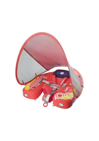 Mambobaby Yüzme Simidi - Red Car, Emniyetli, Gölgelikli Ve Ayak Destekli