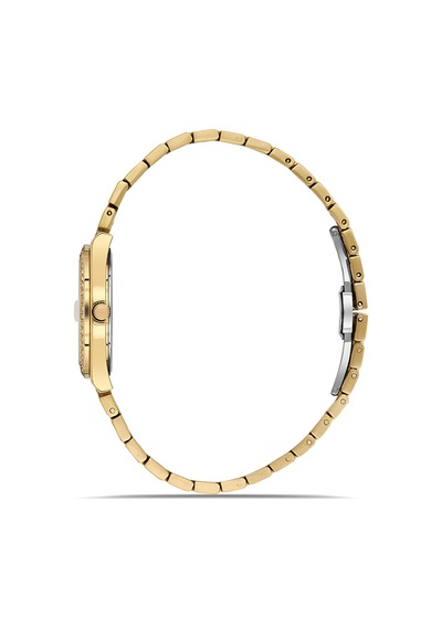 Ferro Fl21596awt-b6 Quartz Çelik Altın Rengi Yeşil Kadran 30 Mm Kadın Kol Saati Altın